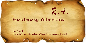 Ruzsinszky Albertina névjegykártya